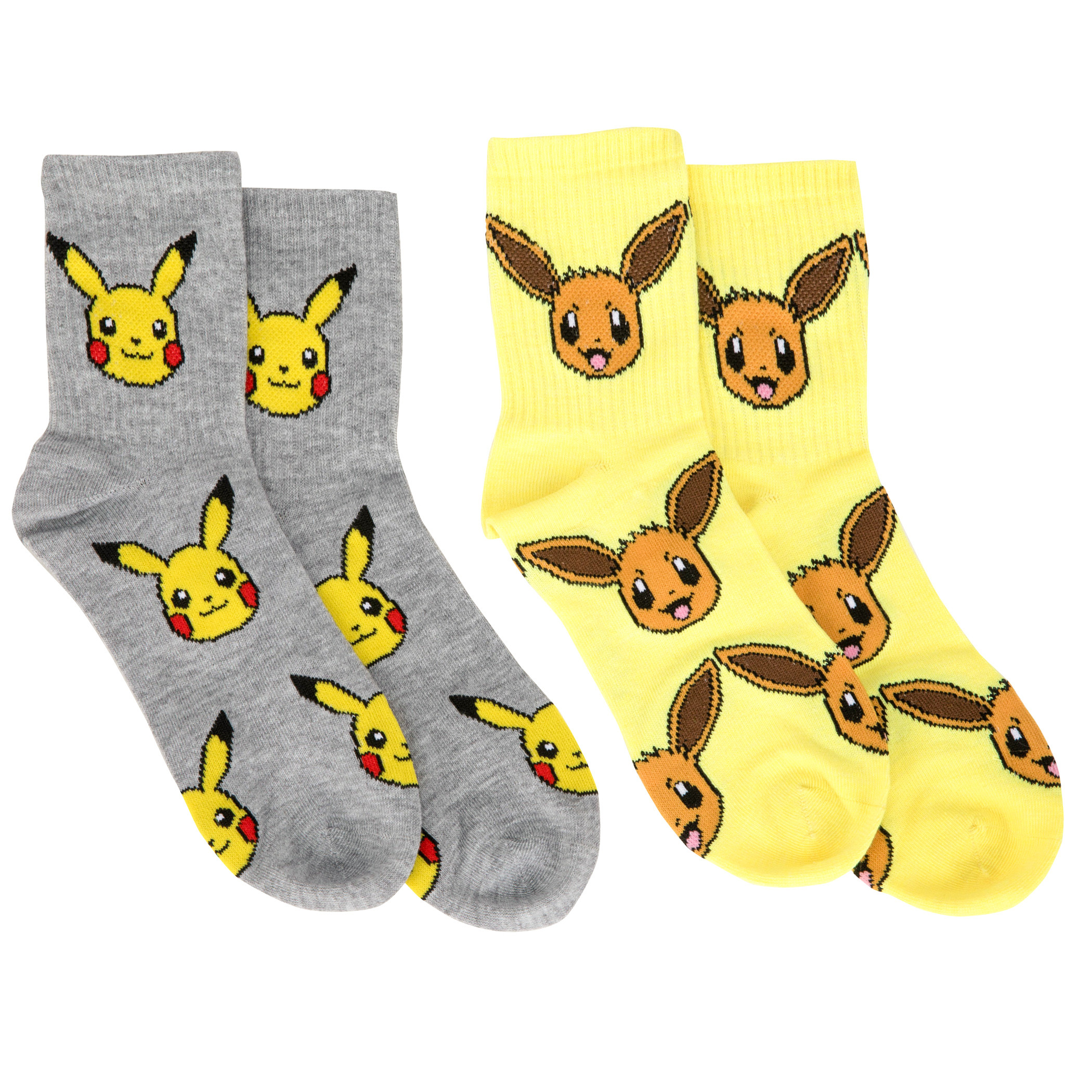 Pokemon Pikachu and Eevee Women's Crew Socks 2-Pack